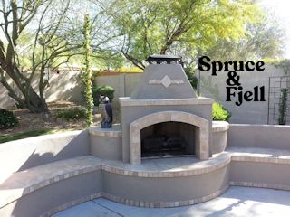 repair stucco exterior fireplace