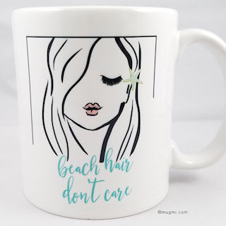 beach hair don't care mug